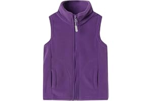 Mud Kingdom Boys Girls Polar Fleece Vest Jacket Ligntweight Plain Vest Full Zipper Sleeveless
