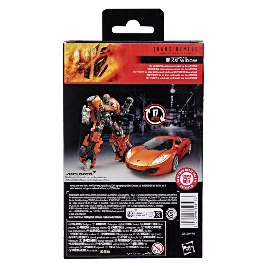 TRANSFORMERS Studio Series Age of Extinction Deluxe Class Concept Art KSI Widow, 4.5-inch Action Figure, Robot Toys for Ages 8+