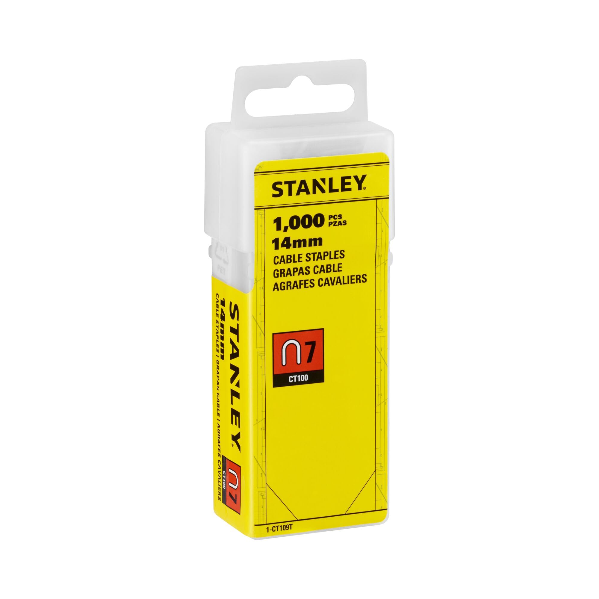 Stanley 1-CT109T 14mm Type-7 Cable Staples (1000 Pieces),Silver