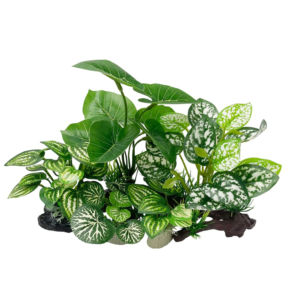 Smoothedo-Pets Fish Tank Decorations Aquarium Decoration Ornaments Accessories Betta Fish Hides Cave Rest Soft Leaf (Mix-Leaf-Set-C) (GZDY)