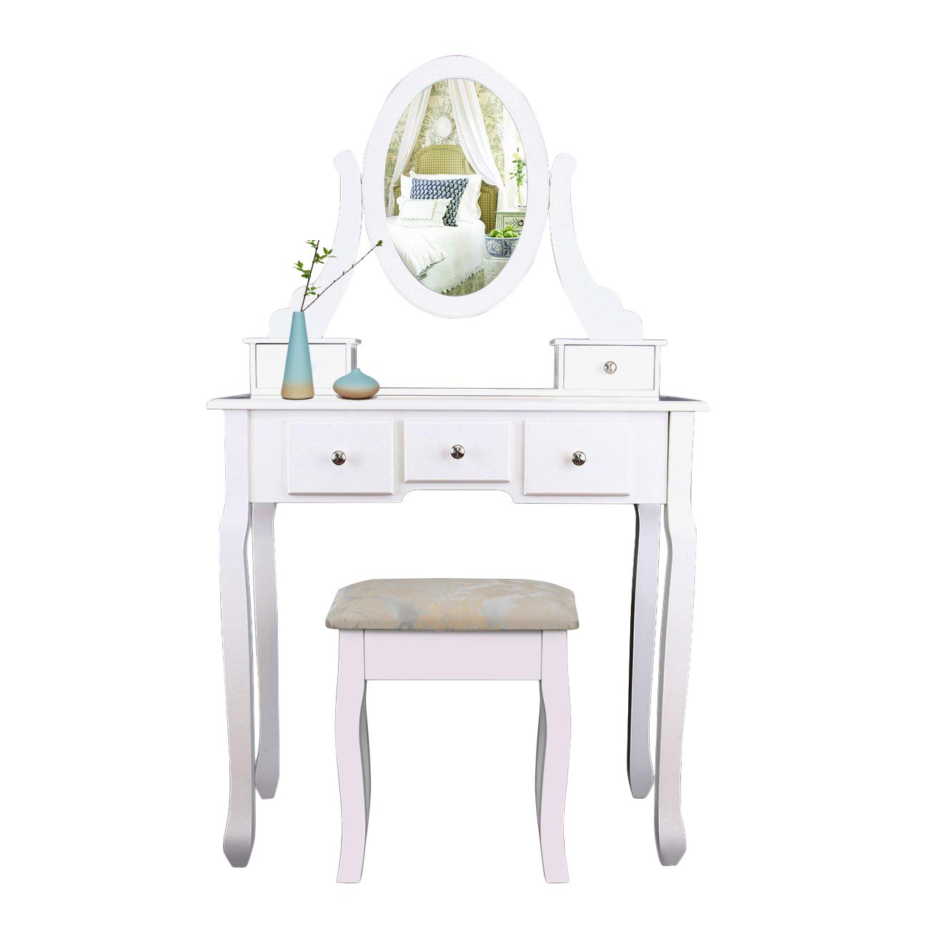 Xuanyue Makeup Dressing Table White Vanity Dressing Table Mirror
