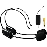 Wireless Microphone System for 2 People, 2.4G Dual Wireless Headset Mics Ideal for Speakers, Voice Amplifier, PA System, Teacher, Tour Guides, Fitness Instructor
