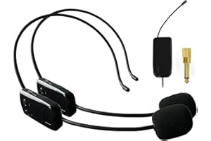 MICVISTA Wireless Microphone System for 2 People, 2.4G Dual Wireless Headset Mics Ideal for Speakers, Voice Amplifier, PA System, Teacher, Tour Guides, Fitness Instructor