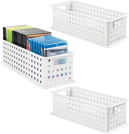 mDesign 3er-Set DVD-Aufbewahrungsbox – praktisches Aufbewahrungssystem