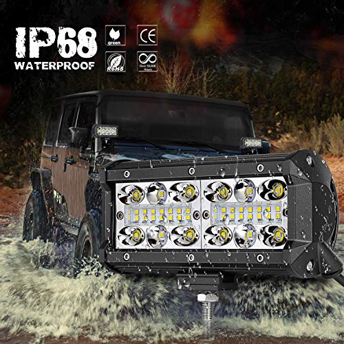 LED Light Bar, Auto Power Plus 2pcs 7 Inch LED Pods OSRAM LED Work Light Spot Flood Combo Lights Off Road Driving Lights Waterproof Fog Lights for Truck Jeep Car ATV UTV Boat, 2 Years Warranty - Thumbnail 4