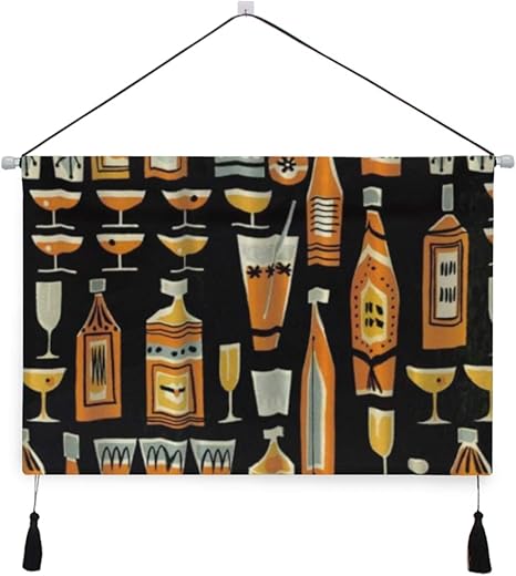 Amazon Co Jp Mimutiタペストリー カクテルと酒瓶のパターン 壁掛けポスター おしゃれ インテリア モダン 多機能 お店 壁や窓の飾り 個性ギフト 新居祝い ホーム キッチン