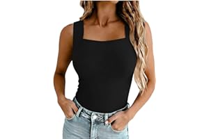 Women's U Neck Shapewear Built-in Bra Tank High Strechy Sleeveless Slim Tops Camisole Workout Tops Padded Yoga Shirts