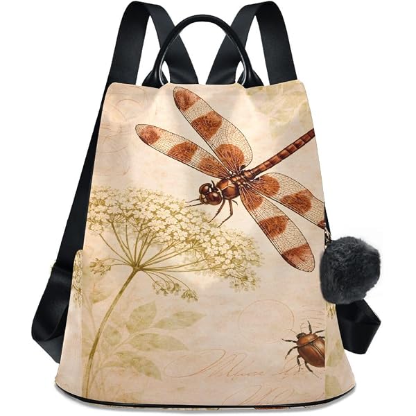 8824 Premium Cotton Original Backpack Bag Charm, Tiny Poppies, One Size Amazon.com: Vera Bradley Women main image 3