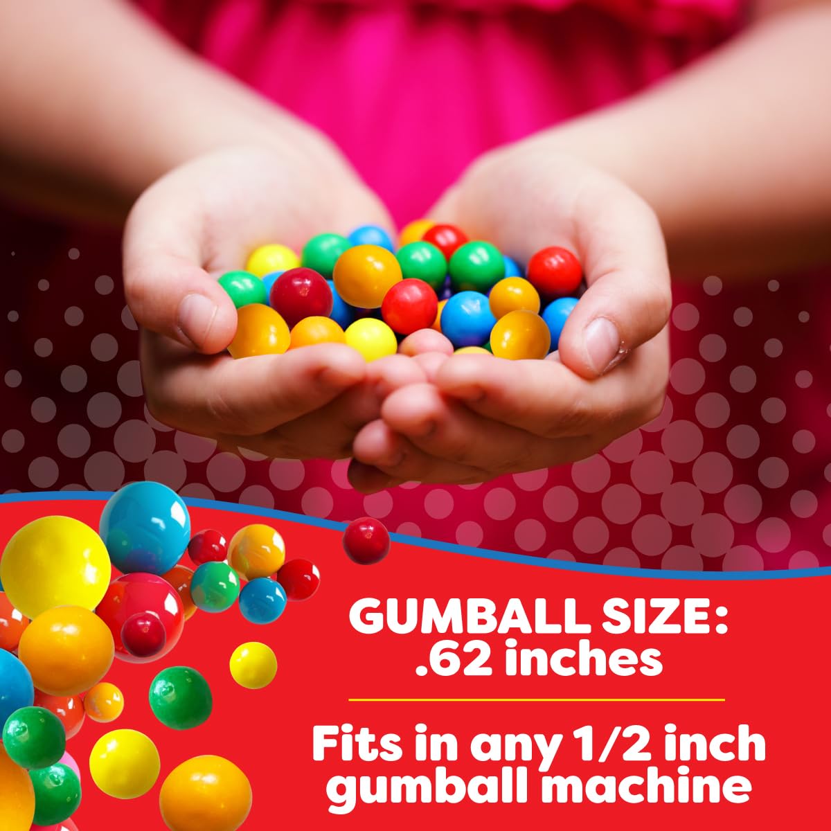 American Gumball Company Refill Gumballs 2 Pound Bag - .62 inch Small Gumballs for 1/2