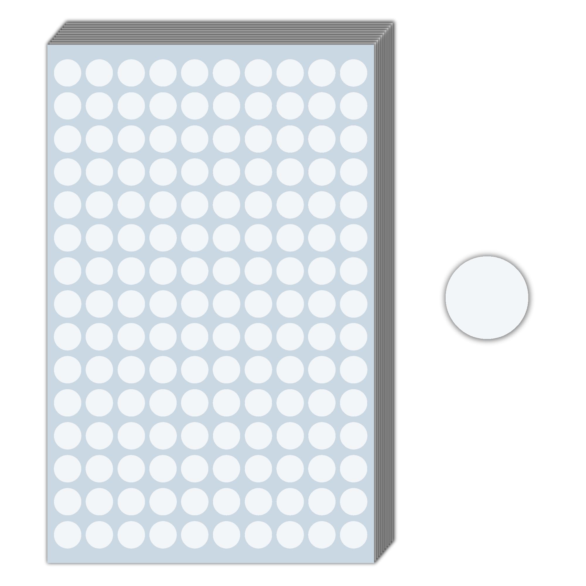 9000 Pieces, 12mm - White Dot Stickers, Round Circle Sticky Dots Labels