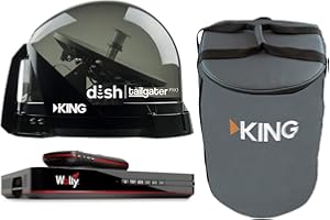 RV Wholesale Direct DTP4900 Dish Tailgater Satellite Bundle with Carry Bag & Wally - Premium Portable/Roof Mountable Satellite TV Antenna and Dish Wally HD Receiver and Carry Bag