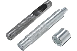 Silver Grommet Kit with 3/8 Inch 10mm Inside Diameter Eyelets, 100 Sets with Heavy Duty Steel Installation Tools Including Ho