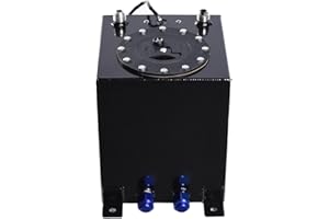 Parts-Diyer 2.5 Gallon Fuel Cell Aluminum Fuel Gas Tank Polished Racing Street Drift Strip Fuel Tank with Level Sender 9.5L Black