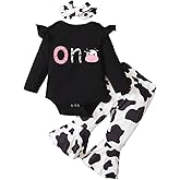 Detigee 1st Birthday Outfit for Girls - Cow Outfit, Infant First Birthday Clothes