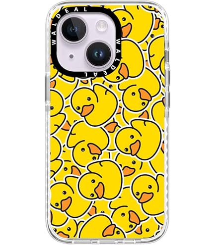 IPhone 13 Rubber Duckie Case - Cute Yellow Duck Pattern Protective Phone Cover