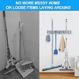 Vicloon Broom Holder 3 Slots 4 Hooks Wall Mounted Organizer Heavy Duty view 4