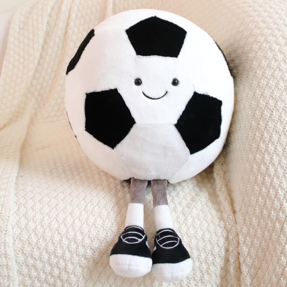 OUKEYI 11.8 "/30cm Basketball Plush Pillow, Soft Football Shaped Plush Pillow,Basketball/Football Plush Toy Sport Theme Plushie Soccer Stuffed Toys (Football) — image 1
