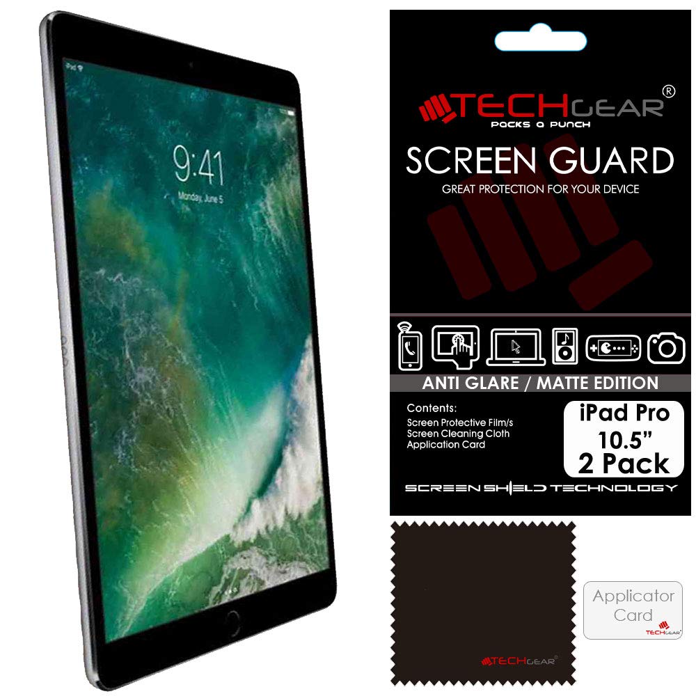 TECHGEAR [Pack of 2] Anti Glare Screen Protectors for iPad Air 2019, iPad Pro 10.5" - Matte Lcd Screen Protector Guards Compatible with Apple iPad Air 3, 3rd Generation, iPad Pro 10.5 inch