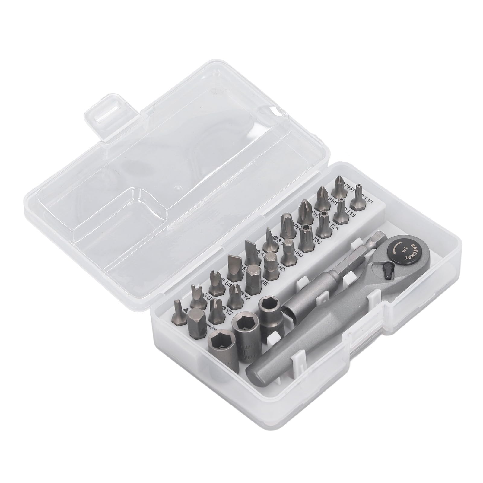 25 in 1 Ratchet Wrench Set, Mini Ratchet Screwdriver Kit with 23 Bits, CRV Steel Hex Drive Tool for Automotive, Electronic, Mechanical Maintenance Ratchet Screwdriver