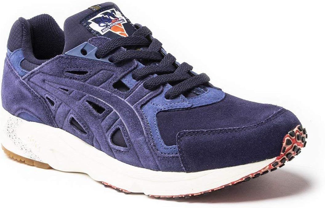 navy asics trainers