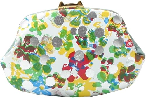 Amazon ツモリチサト 財布 がま口 ポーチ Tcドットフラワーネコ グリーン 財布