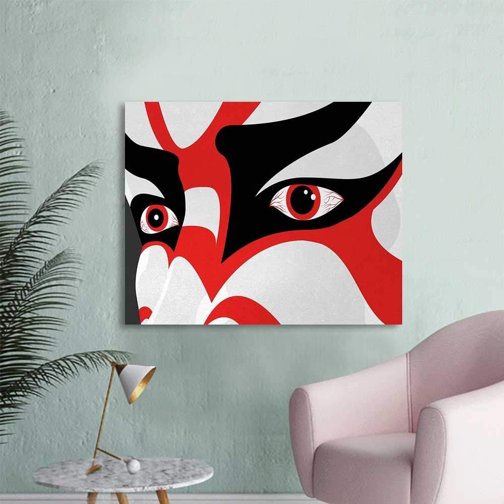 Amazon Co Jp ルドーホホ カブキ マスク 壁ポスター 日本の悪魔の様々な色のマスク 装飾 花 アート 壁紙 ブルー レッド ホワイト W48 Xl32 ホーム キッチン