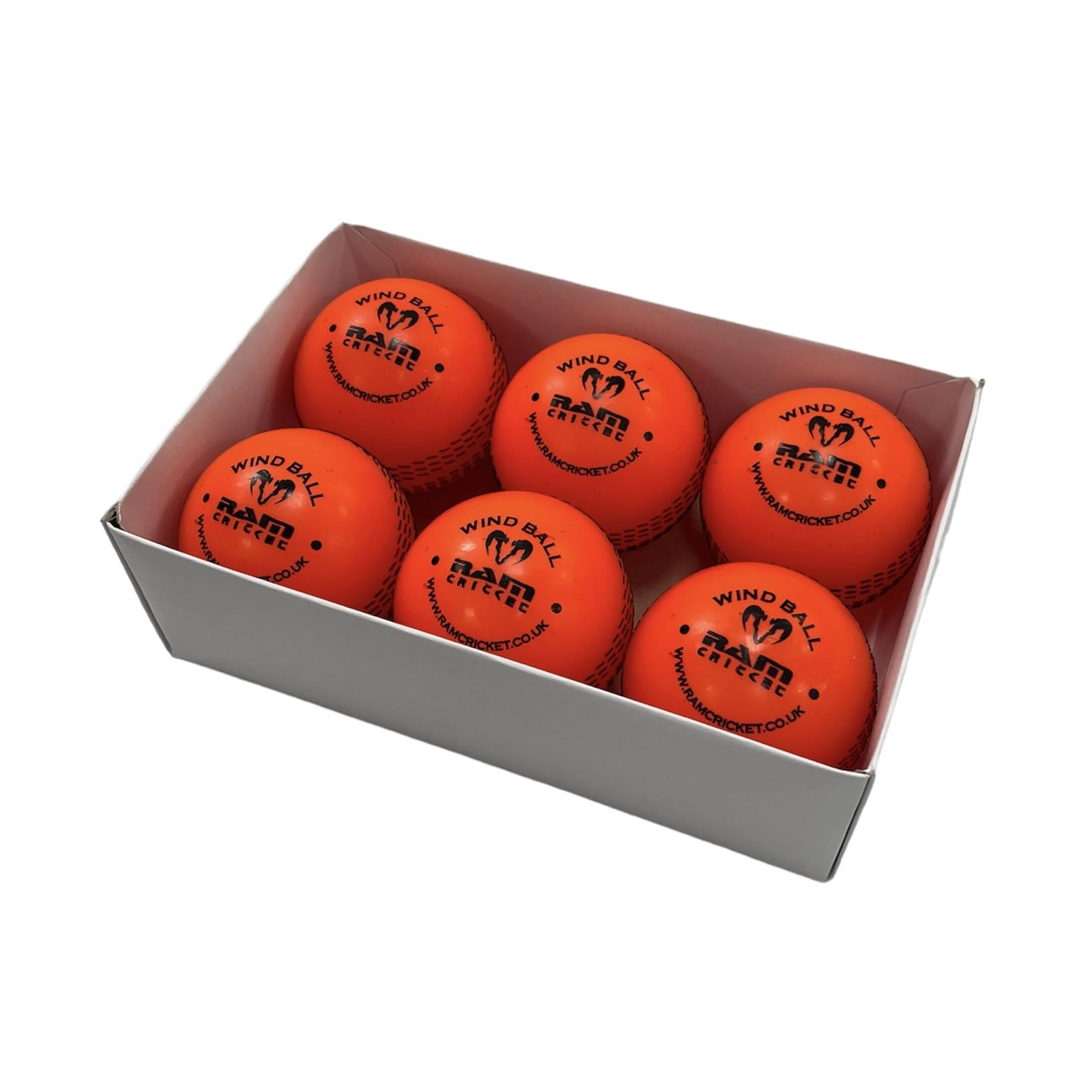 Ram Cricket Wind Balls - Coaching Cricket Balls – Box of 6 – Embossed Seams – Soft Plastic Outer with High Pressure Firm Bounce & Swing– Indoor & Outdoor Use - Soft ball for Coaching. (Senior)