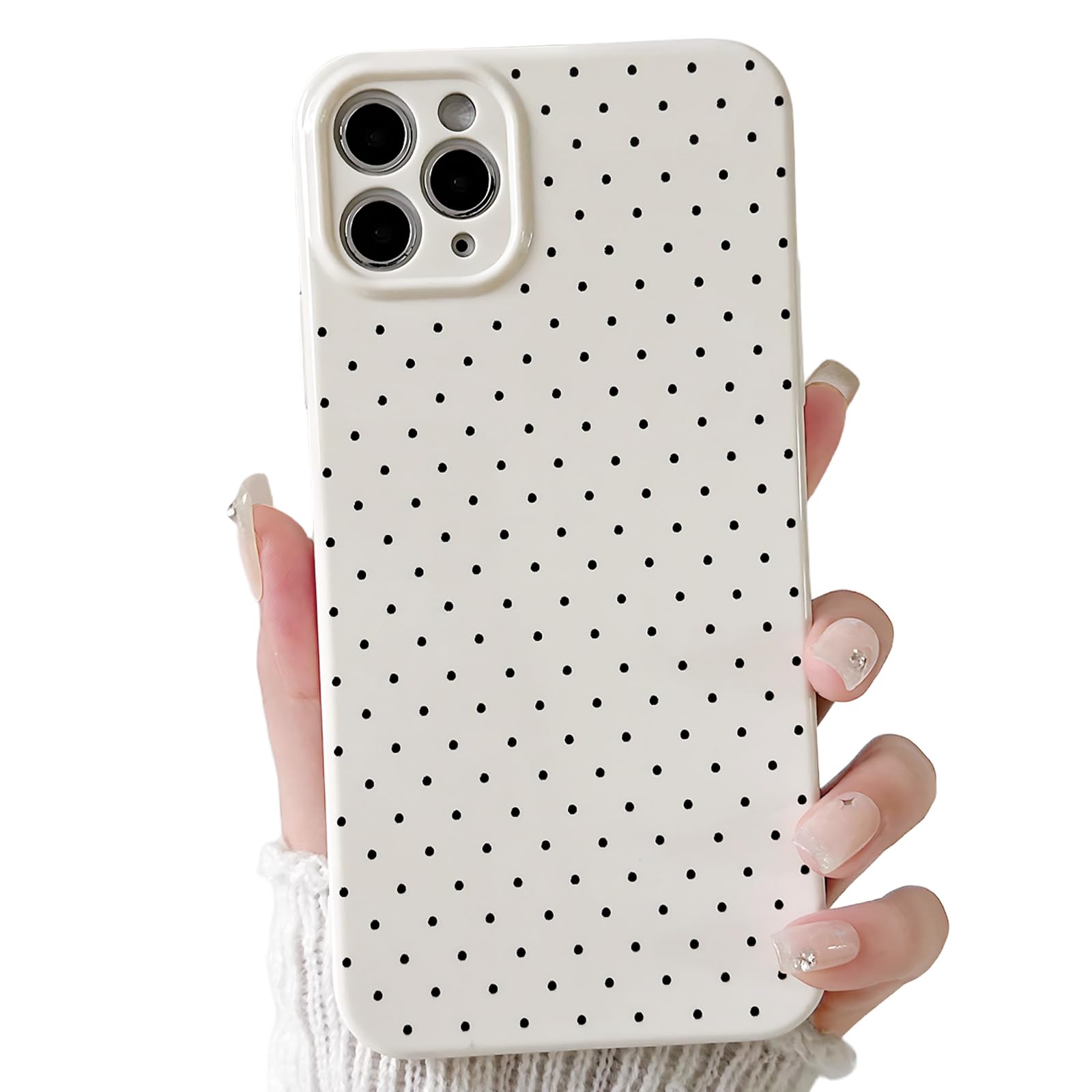 Photo 1 of Lovmooful Compatible for iPhone 11 Pro Max Case Cute Polka Dot with Aesthetics Design for Girls Women Soft TPU Shockproof More Protective Girly for iPhone 11 Pro Max Case-White