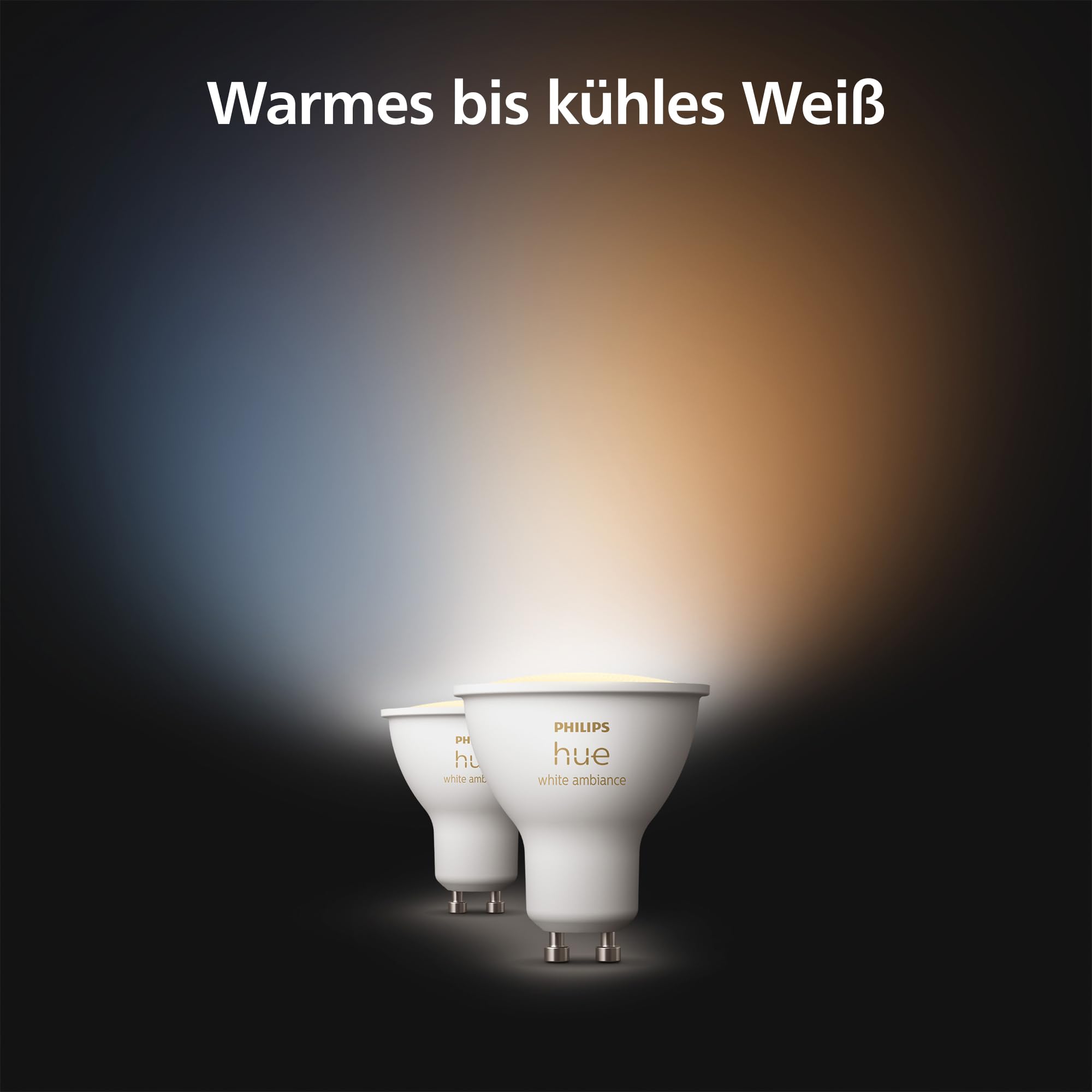 Philips Hue White Ambiance GU10 LED Spot 5er Pack (400lm), dimmbare LED Lampen für das Hue Lichtsystem mit warmweißem/kaltweißem Licht, smarte Lichtsteuerung über Sprache und App 3