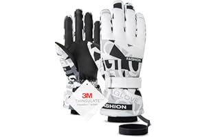 2THESTARS Pro Ski Gloves, 3M Thinsulate Insulated Double-Layer Waterproof, Touchscreen Snow Gloves for Skiing, Winter Cycling