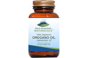 Pure Mountain Botanicals High Potency Wild Oregano Oil - 120 Vegetarian Capsules – Now with 510mg Mediterranean Oil of Oregano (70% Carvacrol)