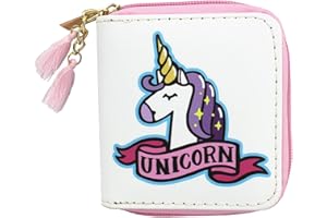 MayeBridge Cute Purple Unicorn Purse With Tassels - Zipper Wallet Long Clutch Bag PU Leather for Girls Women (0605)