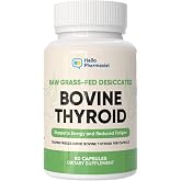 Raw Desiccated Bovine Thyroid 300mg Per Capsule - 60 Day Supply - New Zealand Sourced, Grass Fed Freeze-Dried Glandular Bovine Thyroid - 60 Capsules