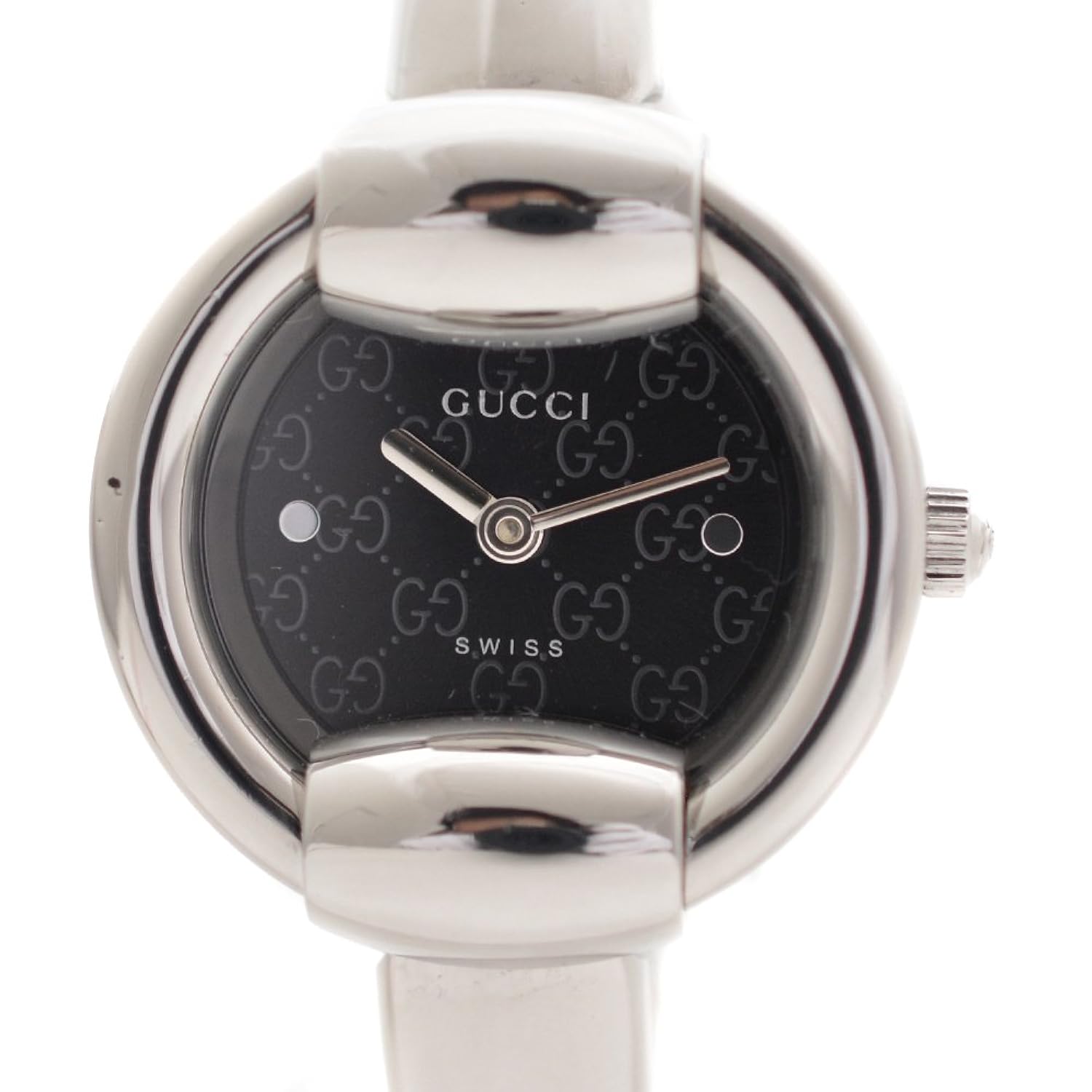 気質アップ グッチ Gucci バングルウォッチ 1400l 腕時計 シルバー レディース クオーツ Gg柄 ブラック文字盤 中古 B07d77m17p Www Gcc Ccpf Com