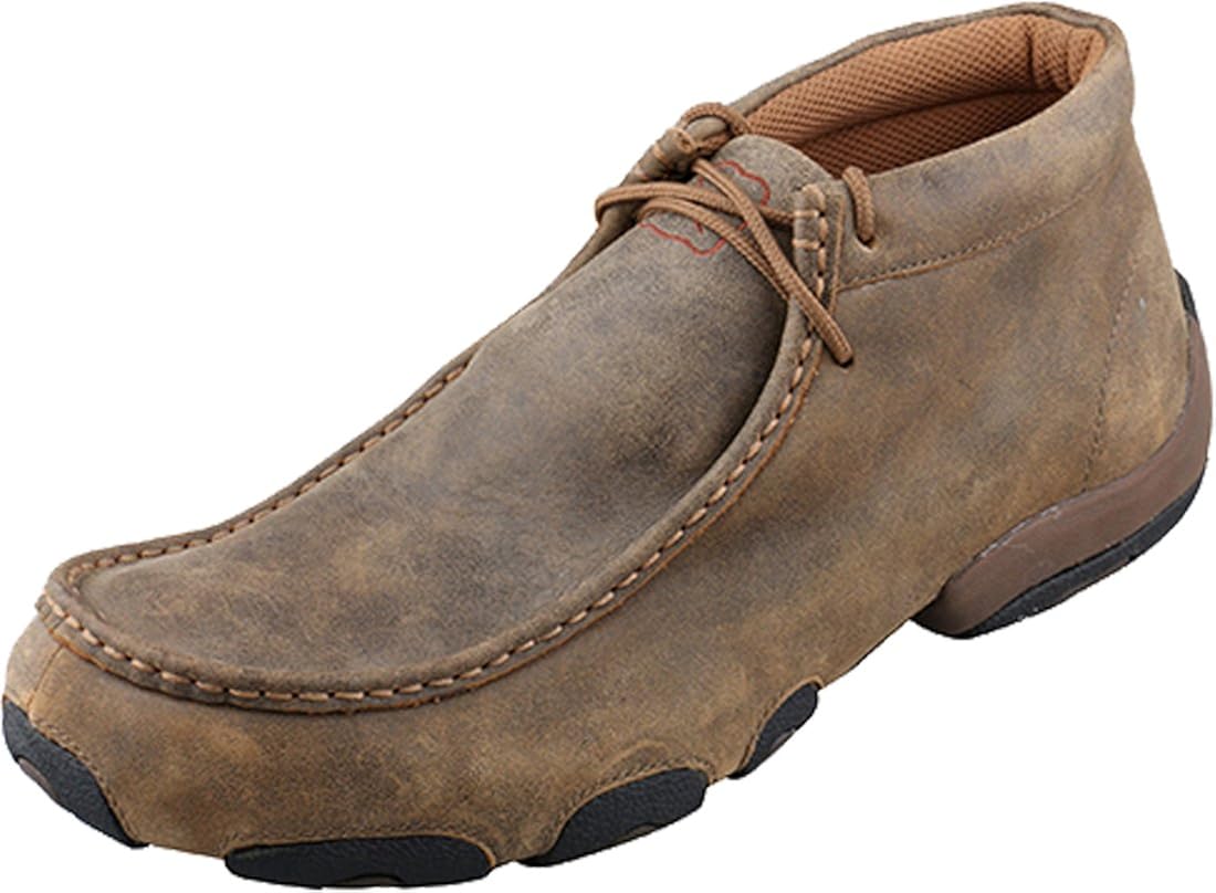 twisted x men's bomber brown driving moccasin lace up casual shoes