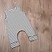 ITFABS Newborn Baby Boy Girl Cute Striped Jumpsuit Sleeveless Romper Outfit Clothes (80(6-12months), Black/White)