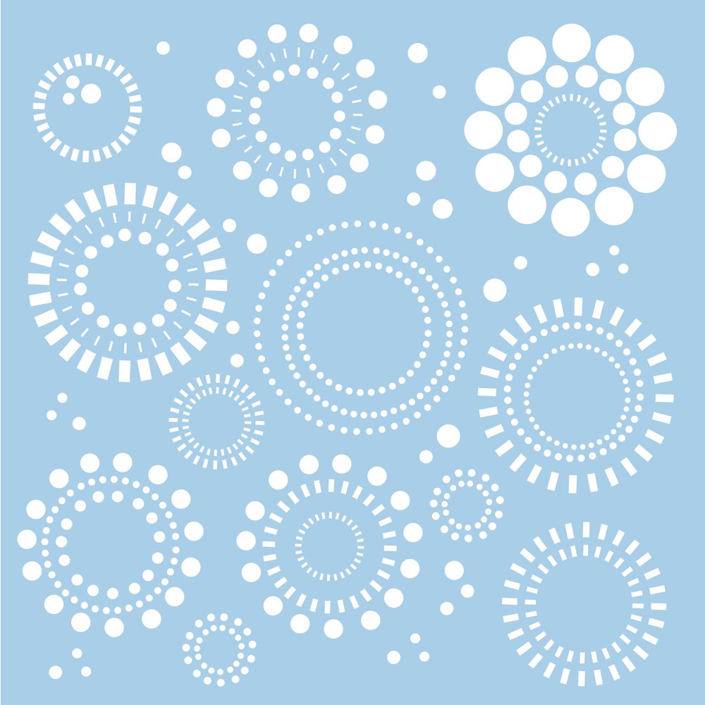 RAYHER circle pattern stencil for arts and crafts, reusable stencils for furniture and walls