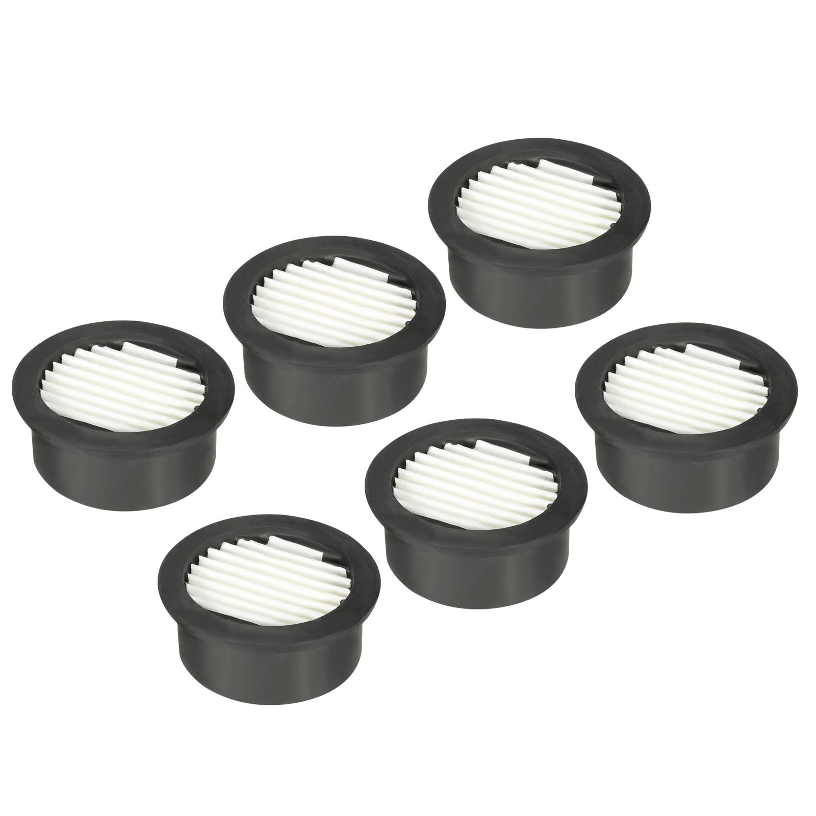 PATIKIL Air Compressor Filter, 6 Pack Noise Reduction Air Compressor Accessories for Generators, Blowers, Exhaust Ports, Black, White