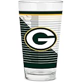Rico Industries NFL Football Standard 16 oz Pint Glasses with Digitally Printed Logo, Classic Drinking Glass