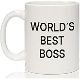 Breezy Valley World's Best Boss Mug - Funny Gifts for Women and Men, Boss Day, Christmas or Birthday Gift for Male or Female, Coffee Mug for Office, 11oz