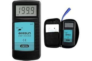 allsun Digital EMF Tester Electromagnetic Radiation Meter Electromagnetic Field Wave Detector Magnitude Detector Handheld LCD Household Dosimeter