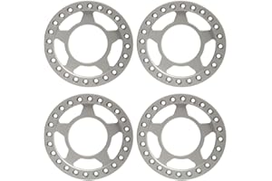 RCLIONS Aluminum RC Beadlock Wheel Rim Replacement Ring for 1:10 Crawler RC Car 1.9" Wheels/Rims-Pack of 4pcs (Matte-Silver)