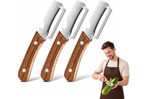 Multifunctional Vegetable Peeler, Stainless Steel Vegetable Peeler for Kitchen with Wooden Handle & Bottle Opener, Heavy Duty