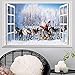 Highpot 3D Windows Wall Sticker For Christmas Santa Claus Mural Decals Vinyl Art Home Decors (B)