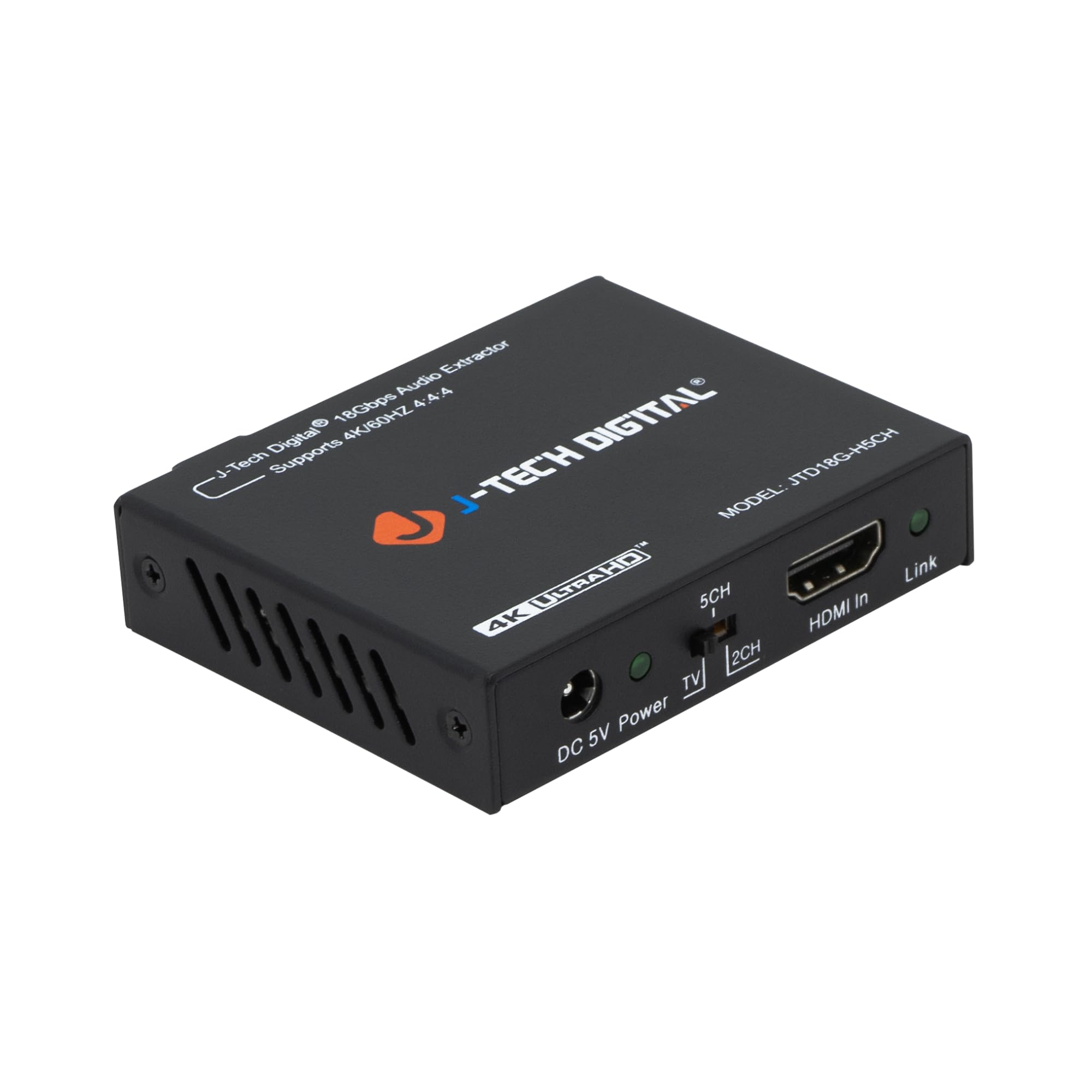 J-Tech Digital 4K 60HZ HDMI Audio Extractor Converter SPDIF + 3.5MM Output Supports HDMI 2.0, 18Gpbs Bandwidth, HDCP 2.2, Dolby Digital/DTS Passthrough CEC, HDR10 [JTD18G-H5CH]
