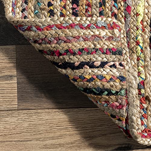 nuLOOM Aleen Bohemian Cotton/Jute Area Rug, 6' Round, Multi Pricepulse