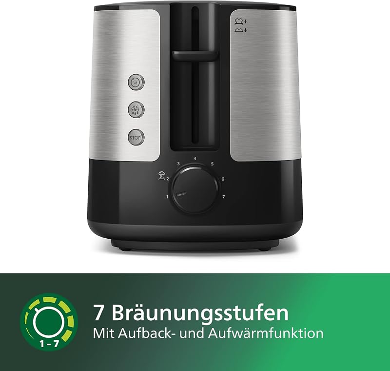 Toaster, Edelstahl, 7 Bräunungsstufen