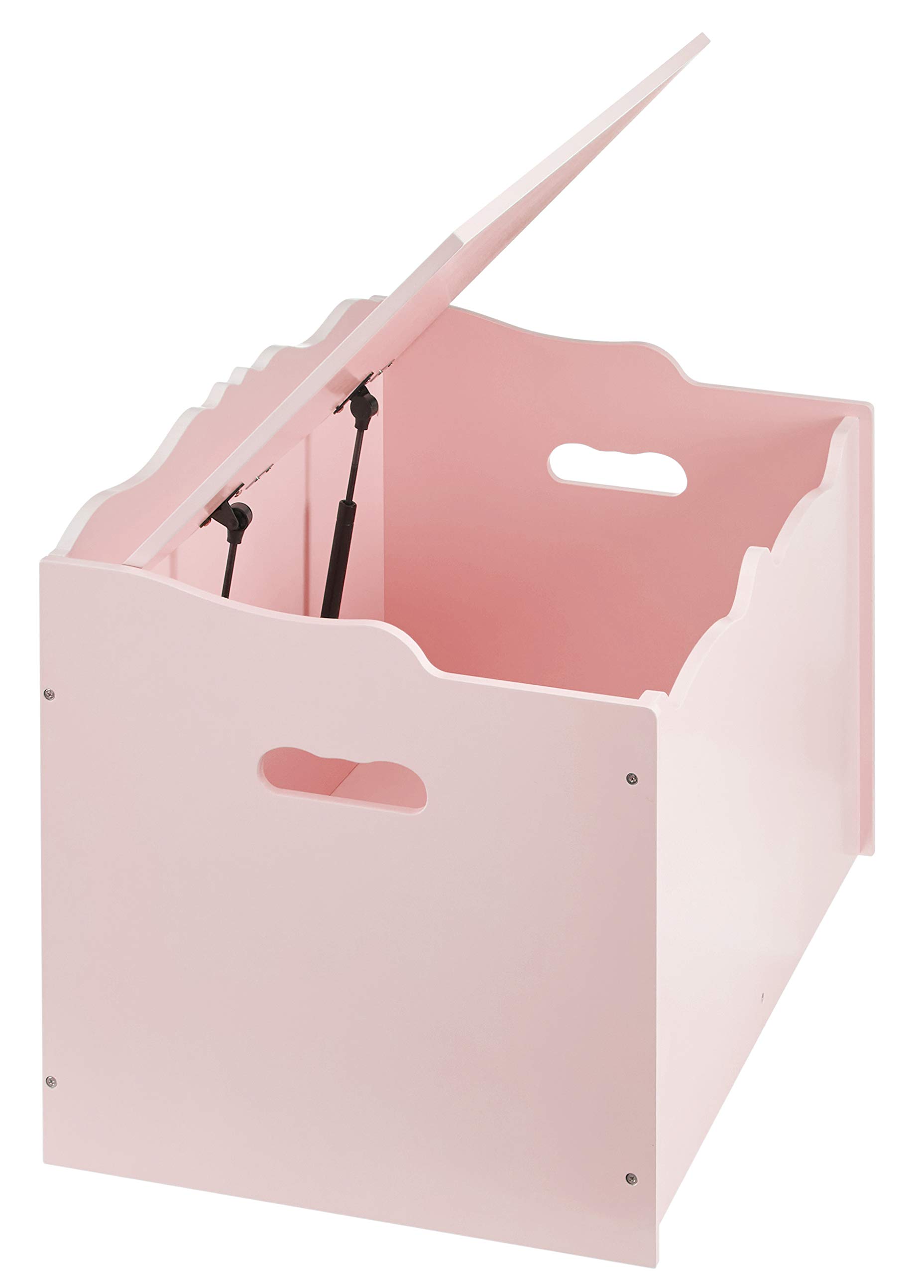 Amazon Basics Kids Toy Box, Wooden Organizer Storage Chest, Pink, 30