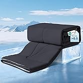 Elegear Cooling Comforter King Absorbs Body Heat to Keep Cool, Cooling Blanket for Hot Sleepers Japanese Arc-Chill 3.0 Cool Tech Fabric Summer Comforter Hypo-Allergenic Cooling Quilt - Black/Gray