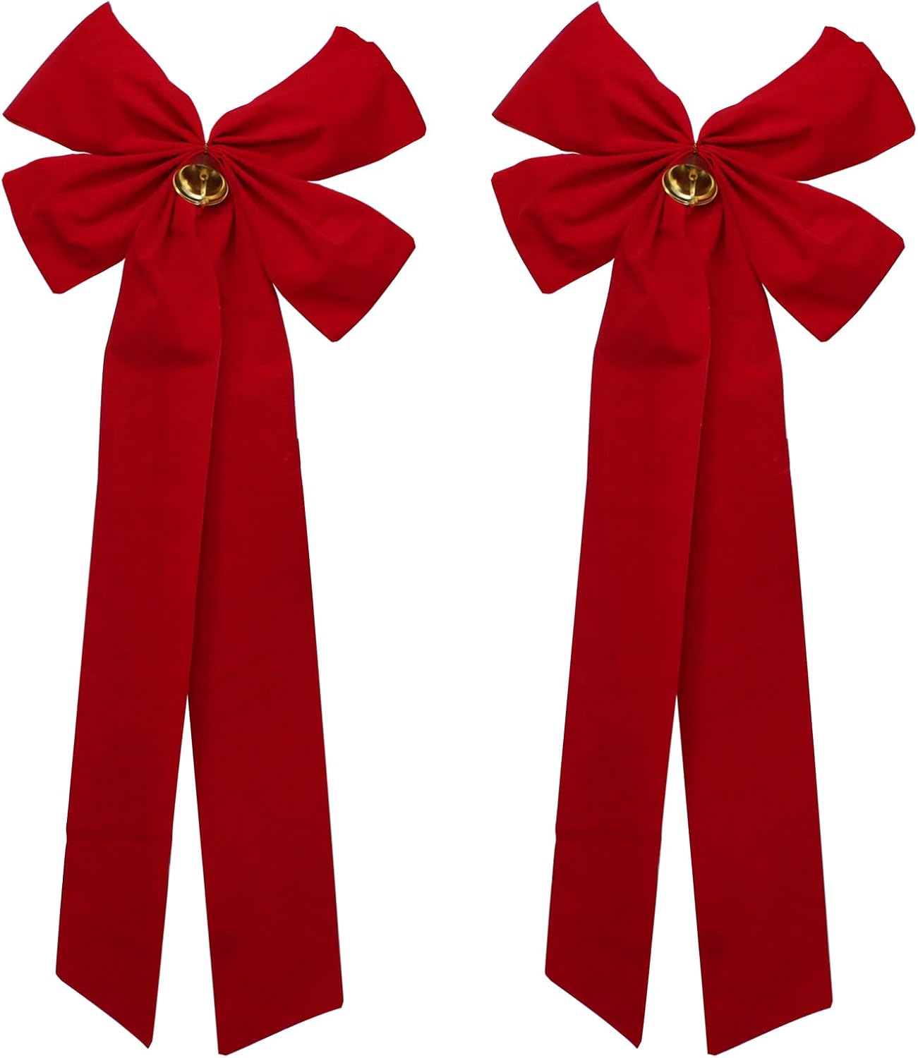 Bows & Ribbons - 2 Pack Christmas Bows Decoration Large, 18”x35” Car Bow, Christmas Tree Bow Topper Red, Wreath Bow, Christmas Red Velvet Bows, for Xmas Home Front Door Patio Outdoor Decor